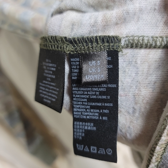 We The Free People Arielle Printed Camo Tiger Combo Tee Top Small - Picture 8 of 9